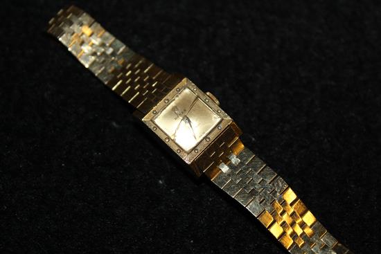 Ladys 18ct gold Rolex precision watch on a gold plated bracelet